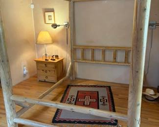 Lodgepole pine queen size canopy bedframe