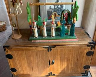 Small tansu chest and Mario Calderone toys