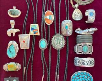A great collection of vintage Native American jewelry