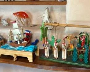 A collection of Mario Calderone handmade toys