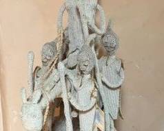 Yoruba headdress with stand