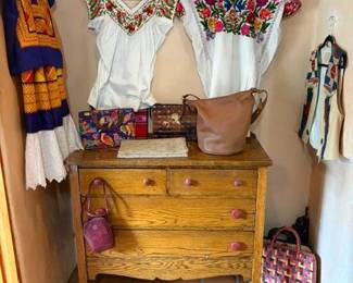 Chest of drawers, vintage huipils