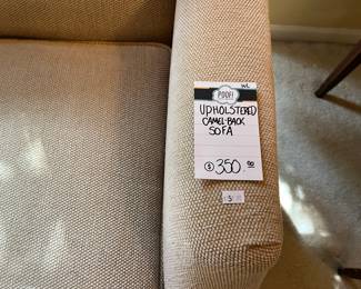 Upholstered Camel-Back Sofa