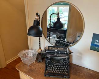 Typewriter, Mirror, Vtg Lamp