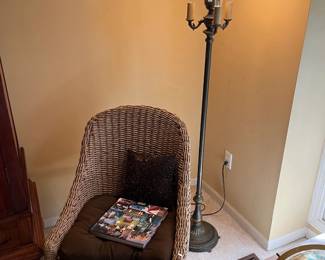 Wicker Chair, Floor Lamp