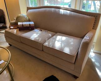 Upholstered Camel-Back Sofa