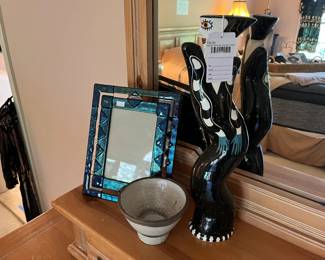 Signed Abstract Candle Holder, Frames 