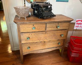 Wooden Dresser, Typewriter