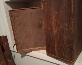 Pair of Traditional Japanese-Style Wooden Storage Boxes with Dark Brown Finish & Dovetail Joinery