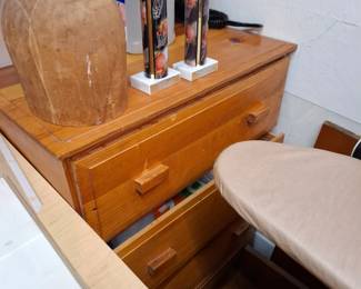 Basketball Sports Trophies with Gold-Tone Player Figures and Marble, Wooden Hat Block Form, Padded Upholstered Ironing Board,  Bases