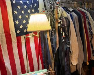 Chicago Bears NFL Football Helmets, American Flag, Men’s Clothing, Leather Belts, Brass Floor Lamp and Handmade Patchwork Quilts