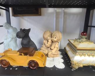 Home decor, dog statue, jewelry box