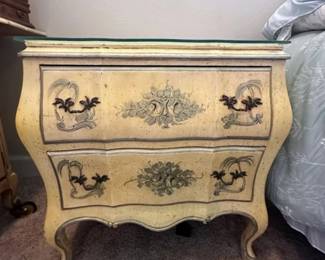 Louis XV Tuscan Inspired - two end tables- drawers, curved