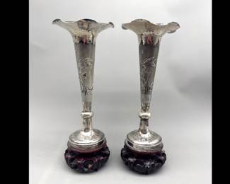 Chinese Export Trumpet Vases