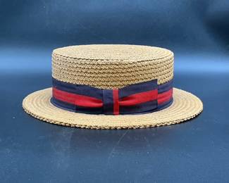 Ponte Rialto Venice Woven Straw Boater Hat