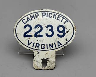 Camp Pickett License Plate Badge