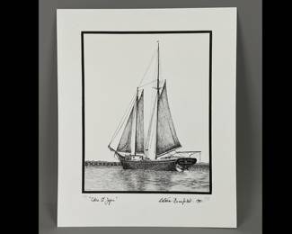 "Doc" Van Name, Jr, MD, pen and ink print