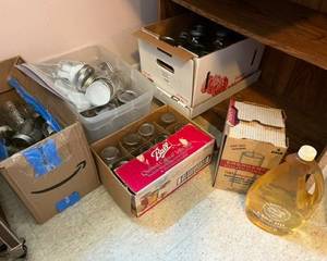 Assorted Mason & Ball jars, case of jelly jars
