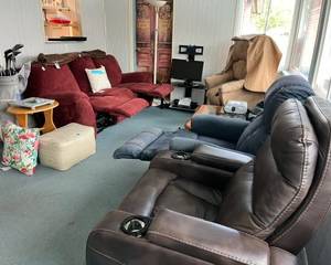 Manual double reclining couch