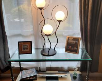 3-Way Table Lamp, Glass & Metal Sofa Table