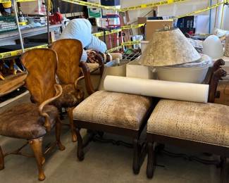 Armchairs, benches