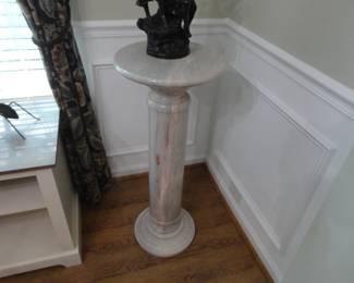 Marble Pedestal Stand with pink/grey veining (very heavy)
