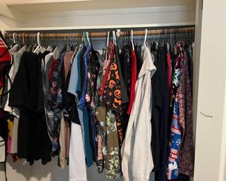 We have a whole closet full of men’s shirts and men’s shoes as well