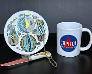 Mid Century Cheese Board & Knife by Georges Briard 