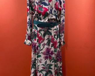VINTAGE 1980s PRINT DRESS BY S. S. GILBERT PURCHASED NEW THROUGH THE J. M. DYER'S DEPARTMENT STORE