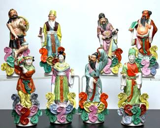 Chinese Porcealin Figurines of the Immortals 