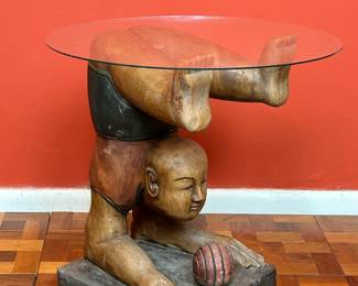 VINTAGE THAI ACROBAT FIGURE TABLE
