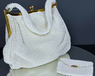1960s beaded purse and matching wallet