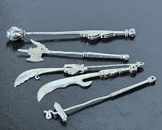 CHINESE SILVER CHATELAINE TOOLS