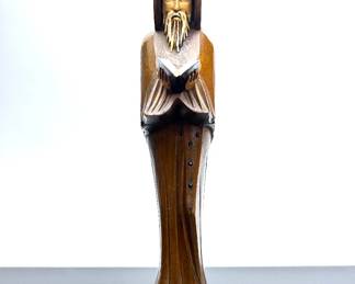 HAND CARVED WOODEN MONK