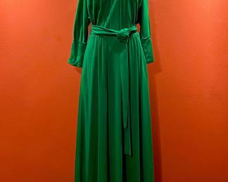 VINTAGE LATE 60s GREEN DRESS BY S. HOWARD HIRSCH 