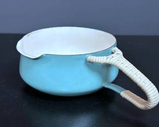 -VINTAGE MID CENTURY DANSK BLUE BUTTER WARMER