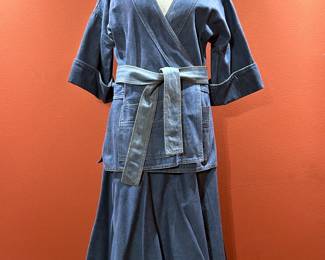 VINTAGE 1970s DENIM TWO PIECE OUTFIT BY RONCELLI