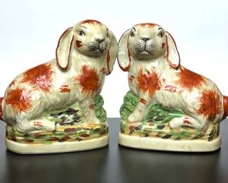 VINTAGE STAFFORDSHIRE STYLE RABBITS 