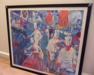 Leroy Neiman print "La Grande Cuisine" 29" x 25"