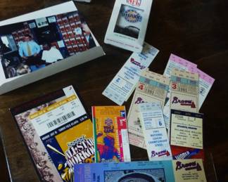 braves Hank Aaron photo and ticket stubs