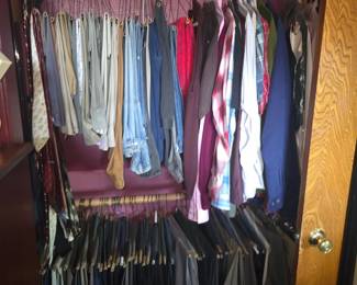 Mens clothes, shoes and work boots.