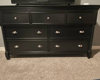 Black wood seven drawer chester