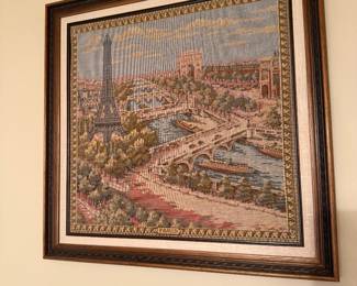 Larger framed tapestry art 