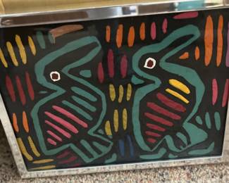Framed hand-stitched Kuna Mola from Panama