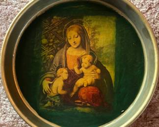 One of many hand-painted trays