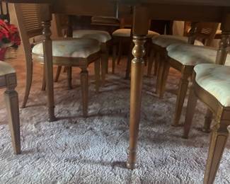 Vintage Maple dining room table and 8 chairs