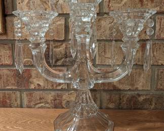 Crystal 3 Arm Taper Candlelabra
