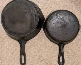 Wagner and Montgomery Wards Cast Iron Pans