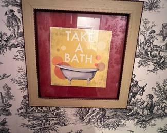 framed "Hang Your Towel" decorative wall art print by artist Drako Fontaine
