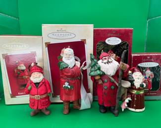 4 Hallmark Keepsake Santa Ornaments